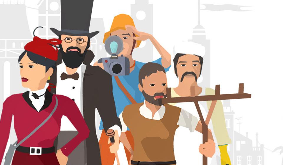 animowane drzewa i schody